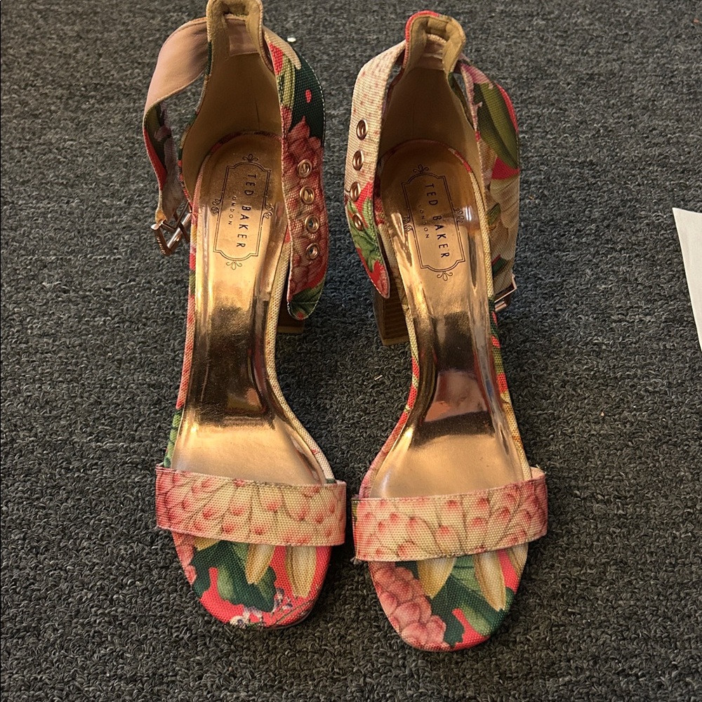 Ted Baker Floral Heels - Pink and Green